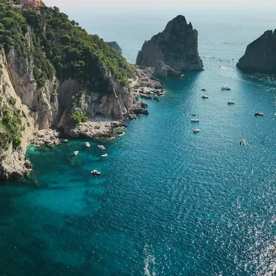 Sailing route from Salerno: Amalfi, Positano, Capri